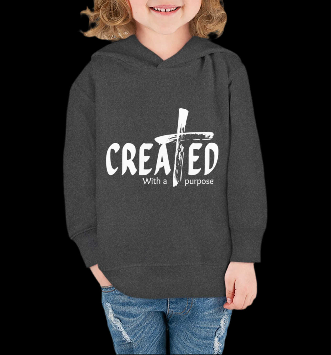 Toddler Hoodie, Created with purpose'