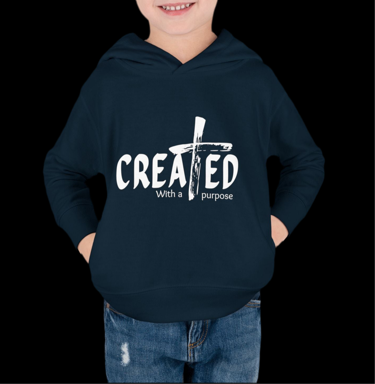 Toddler Hoodie, Created with purpose'