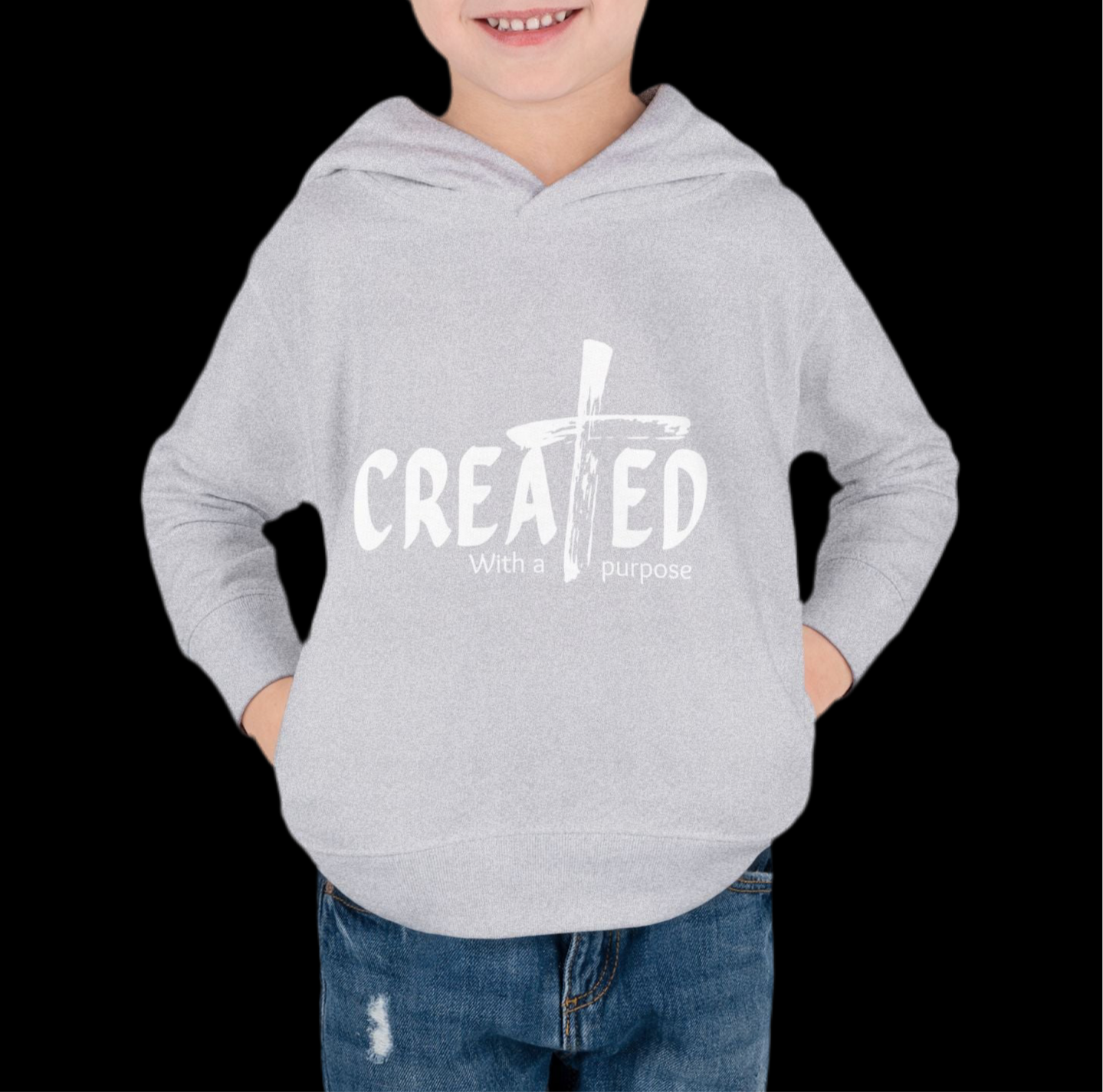 Toddler Hoodie, Created with purpose'