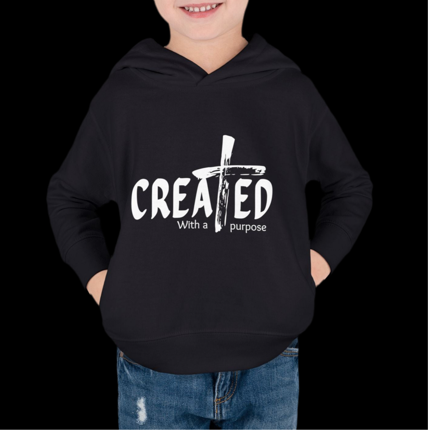 Toddler Hoodie, Created with purpose'